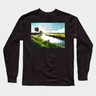 Christian Art Painting Psalm 23:2 Long Sleeve T-Shirt